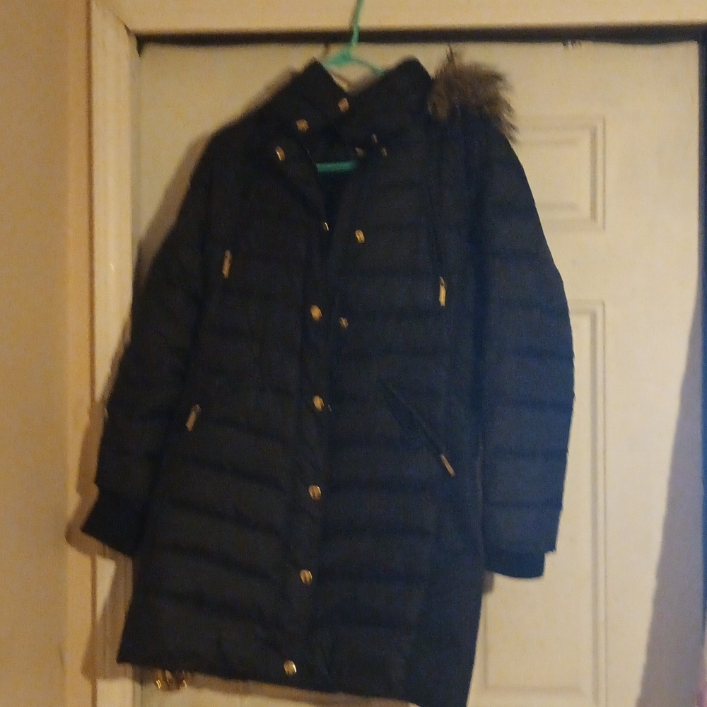 Michael kors knee length jacket with hood